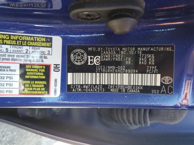 2017 TOYOTA COROLLA L - 2T1BURHE6HC789094