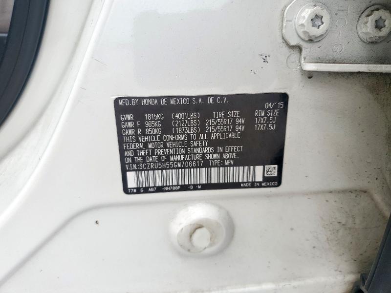 2016 HONDA HR-V EX 3CZRU5H55GM706617