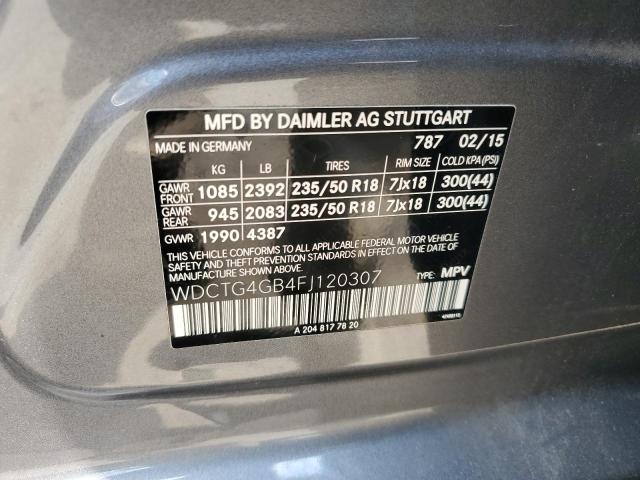 2015 MERCEDES-BENZ GLA 250 4MATIC WDCTG4GB4FJ120307