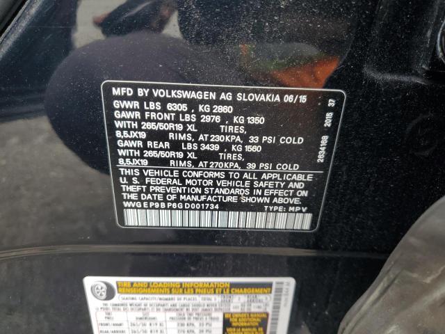 2016 VOLKSWAGEN TOUAREG TD WVGEP9BP6GD001734