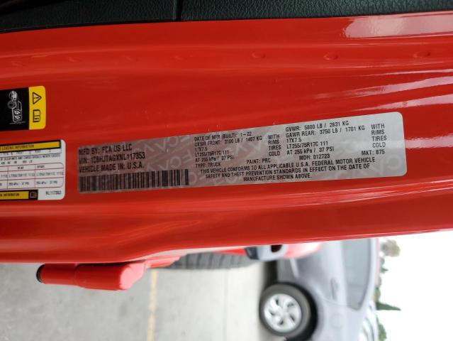 2022 JEEP GLADIATOR 1C6HJTAGXNL117353