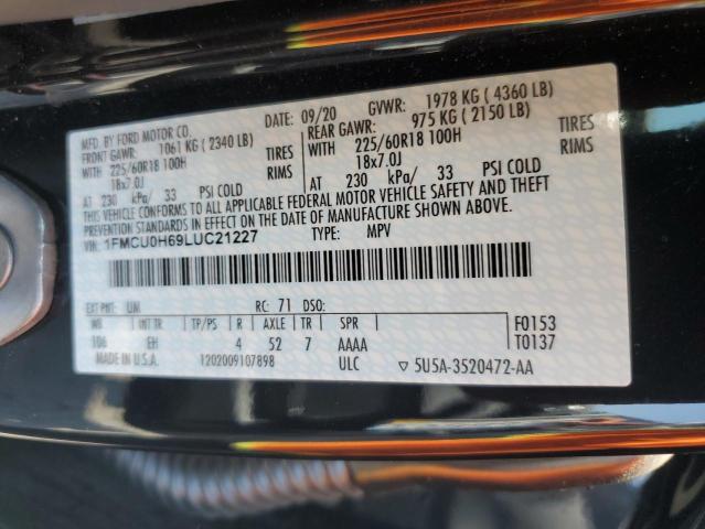 2020 FORD ESCAPE SEL 1FMCU0H69LUC21227