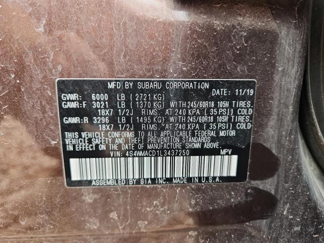 2020 SUBARU ASCENT PRE - 4S4WMACD1L3437250