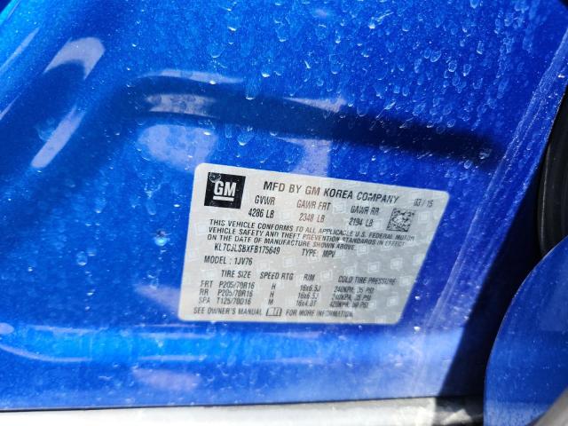 2015 CHEVROLET TRAX 1LT KL7CJLSBXFB175649