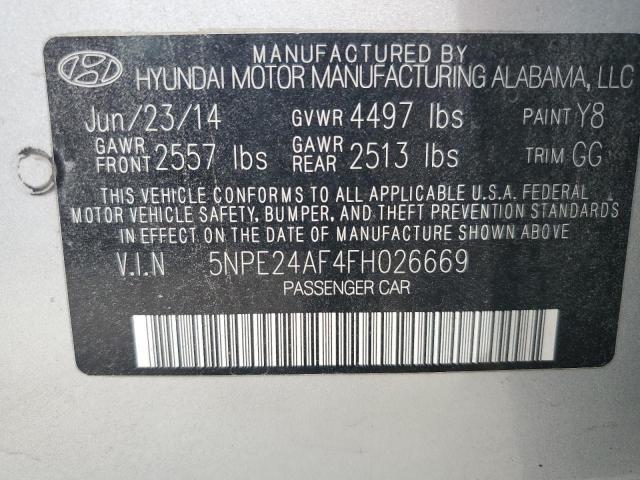 2015 HYUNDAI SONATA 5NPE24AF4FH026669