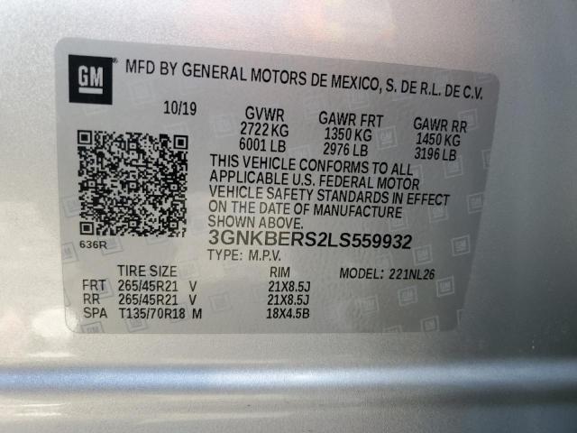 2020 CHEVROLET BLAZER RS 3GNKBERS2LS559932