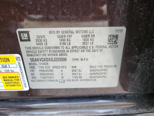 2016 BUICK ENCLAVE - 5GAKVCKDXGJ223096