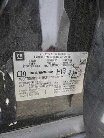 2018 CHEVROLET COLORADO Z71 1GCGTDENXJ1116058