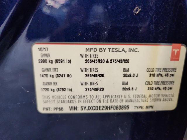 2017 TESLA MODEL X 5YJXCDE29HF060895