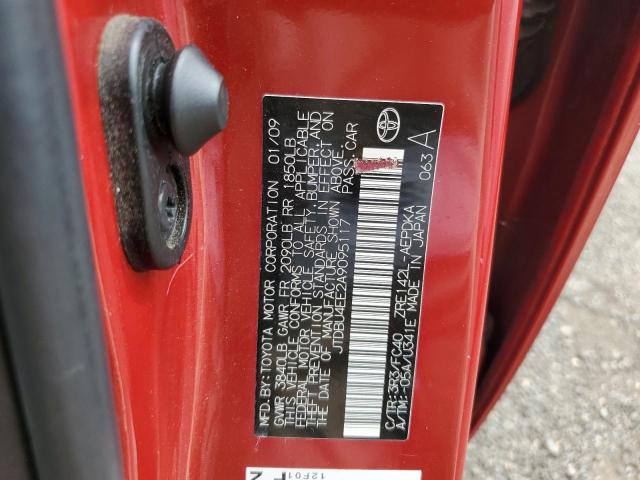 2010 TOYOTA COROLLA BA - JTDBU4EE2A9095117