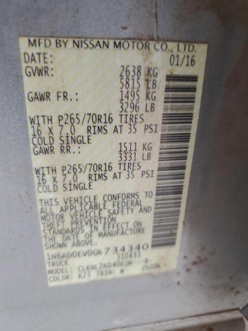 2016 NISSAN FRONTIER S 1N6AD0EV0GN734340