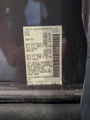 2015 NISSAN MURANO S 5N1AZ2MH0FN206898