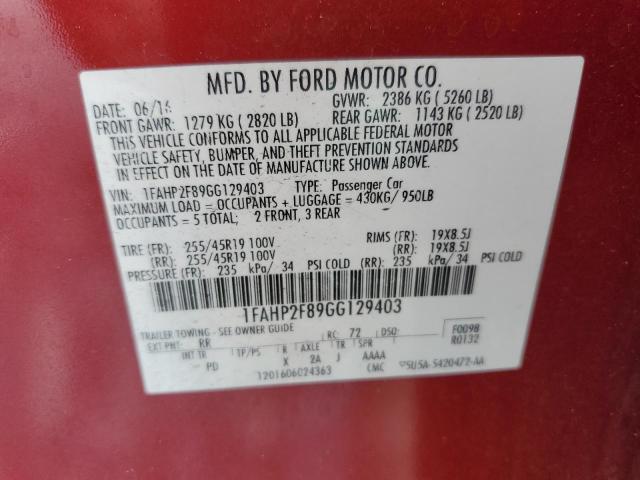 2016 FORD TAURUS LIM 1FAHP2F89GG129403