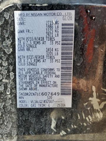2020 NISSAN PATHFINDER - 5N1DR2CN7LC607649