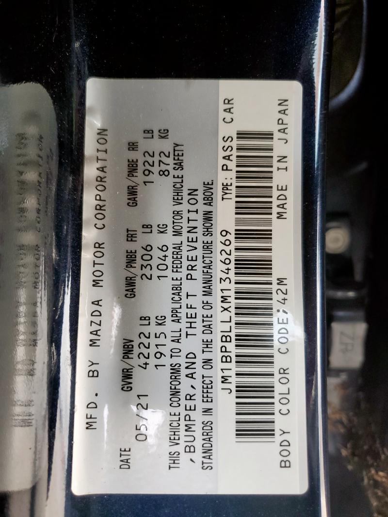 2021 MAZDA 3 PREFERRE JM1BPBLLXM1346269