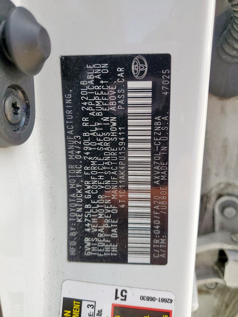 2023 TOYOTA CAMRY LE 4T1C11AK4PU159411