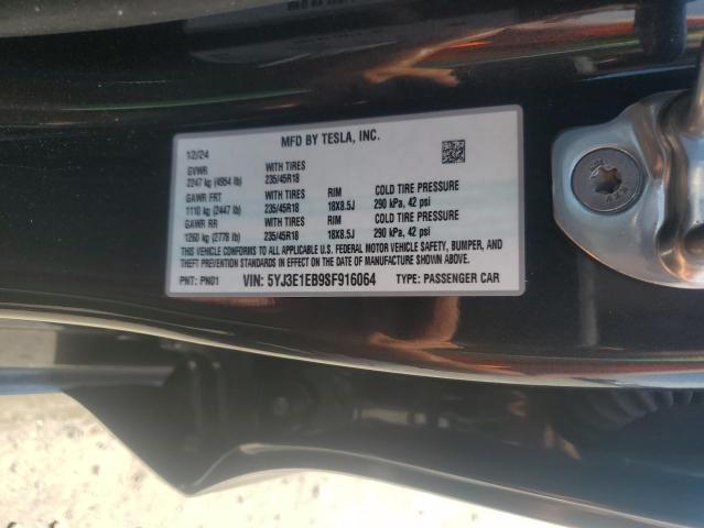 2025 TESLA MODEL 3 5YJ3E1EB9SF916064