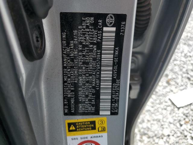 2016 TOYOTA CAMRY LE 4T4BF1FK7GR570846
