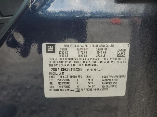 2016 CHEVROLET EQUINOX LT 2GNALCEK7G1134288