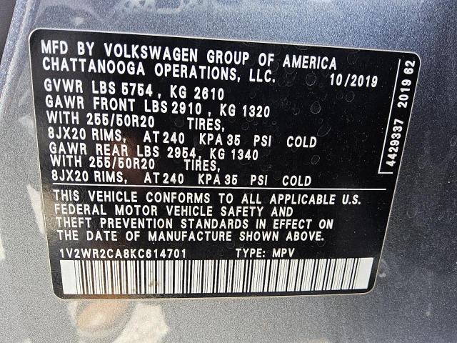 2019 VOLKSWAGEN ATLAS SE 1V2WR2CA8KC614701