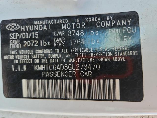 2016 HYUNDAI VELOSTER - KMHTC6AD8GU273470