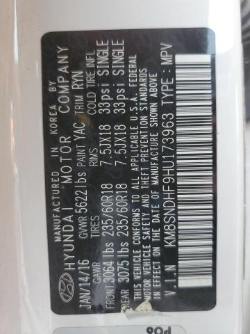2017 HYUNDAI SANTA FE SE - KM8SNDHF9HU173963