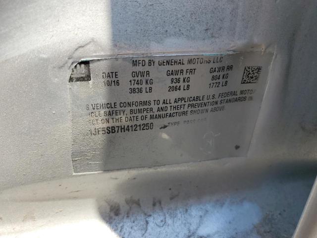 2017 CHEVROLET SONIC PREM 1G1JF5SB7H4121250