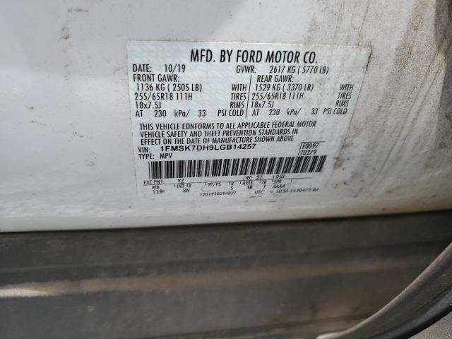 2020 FORD EXPLORER X 1FMSK7DH9LGB14257