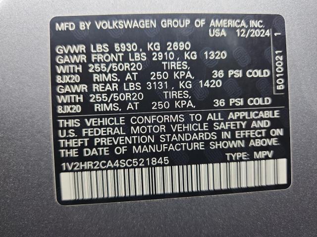 2025 VOLKSWAGEN ATLAS SE 1V2HR2CA4SC521845