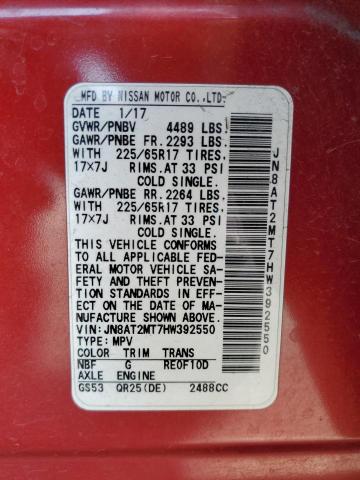 2017 NISSAN ROGUE S JN8AT2MT7HW392550