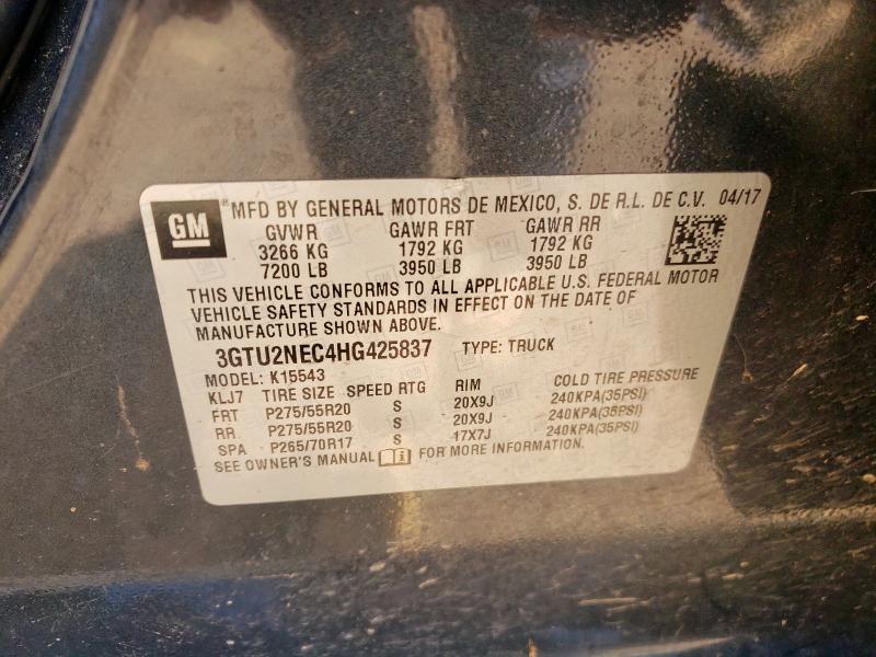 2017 GMC SIERRA K15 3GTU2NEC4HG425837