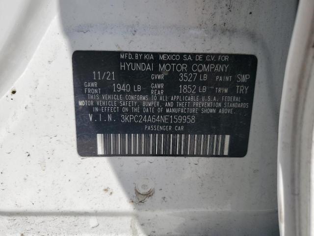 2022 HYUNDAI ACCENT SE 3KPC24A64NE159958