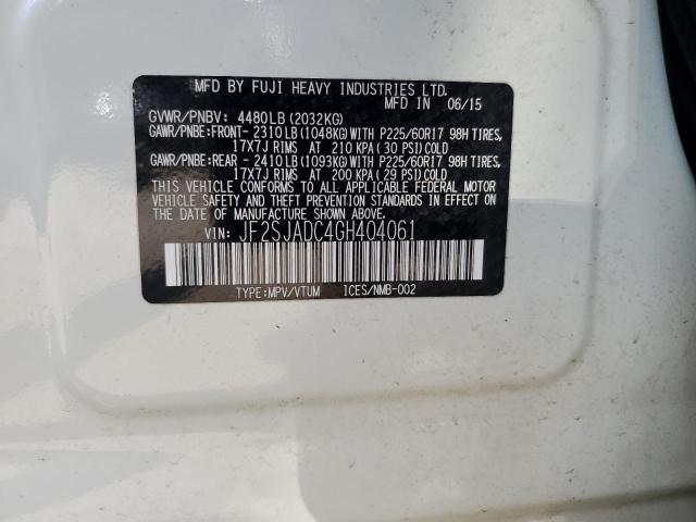 2016 SUBARU FORESTER 2 JF2SJADC4GH404061