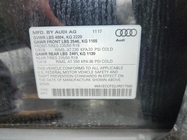 2018 AUDI Q3 PREMIUM WA1ECCFS2JR017588