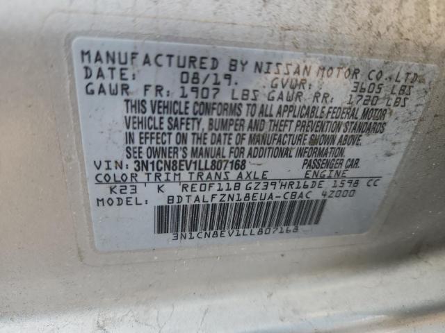 2020 NISSAN VERSA SV 3N1CN8EV1LL807168