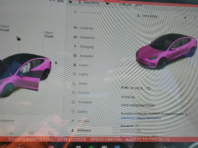 2022 TESLA MODEL 3 5YJ3E1EA5NF153262