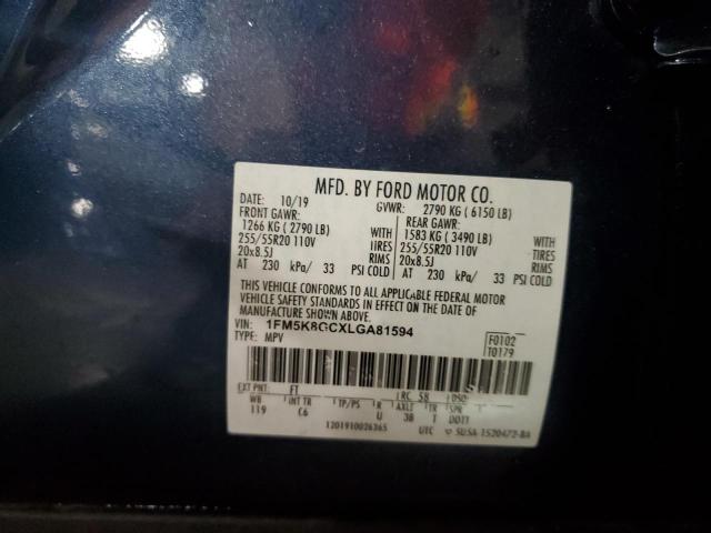 2020 FORD EXPLORER S 1FM5K8GCXLGA81594