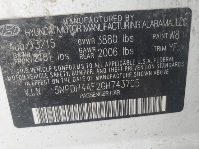 2016 HYUNDAI ELANTRA SE - 5NPDH4AE2GH743705
