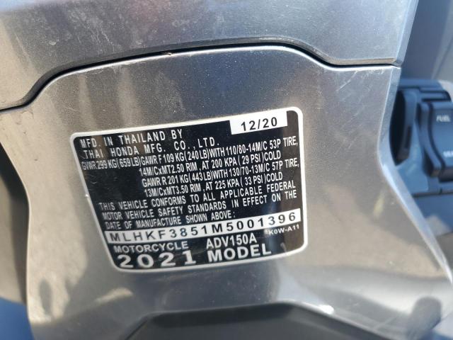 2021 HONDA ADV150 A MLHKF3851M5001396