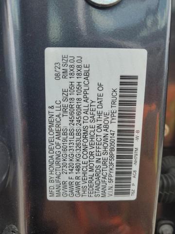 2023 HONDA RIDGELINE 5FPYK3F58PB050147