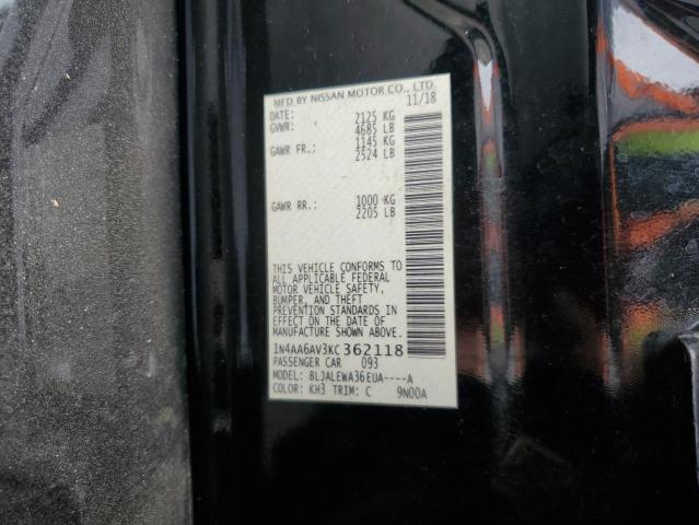 2019 NISSAN MAXIMA S - 1N4AA6AV3KC362118