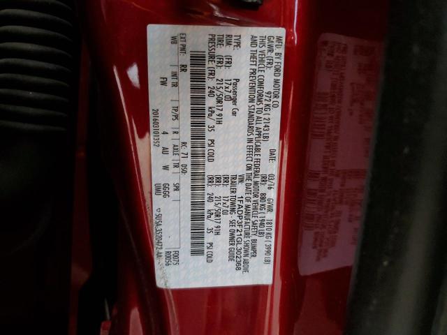 2016 FORD FOCUS SE 1FADP3F21GL302368