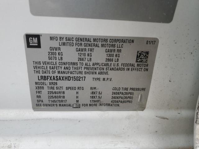 2017 BUICK ENVISION P LRBFXASAXHD150217