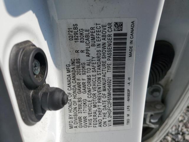 2021 HONDA CIVIC LX 2HGFC2F65MH546921