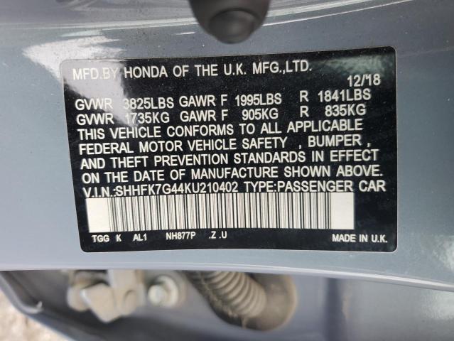 2019 HONDA CIVIC SPOR - SHHFK7G44KU210402