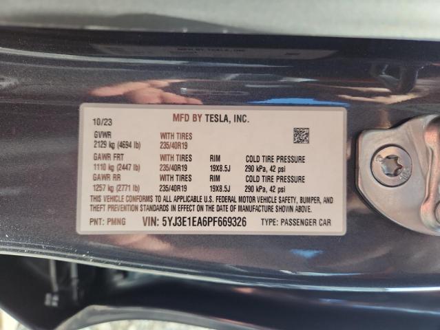 2023 TESLA MODEL 3 5YJ3E1EA6PF669326
