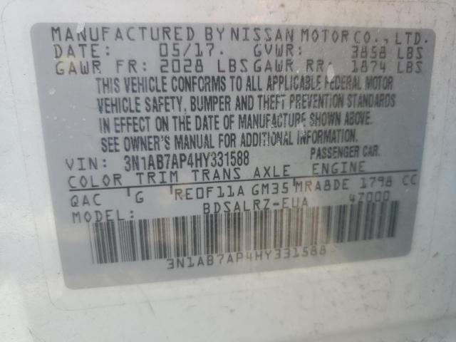2017 NISSAN SENTRA S - 3N1AB7AP4HY331588