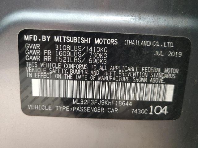 2019 MITSUBISHI MIRAGE G4 ML32F3FJ9KHF18644