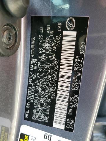 2021 LEXUS ES 350 BAS 58AGZ1B12MU085927