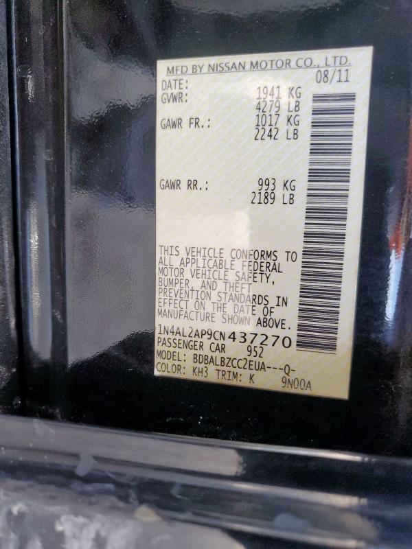 2012 NISSAN ALTIMA BAS - 1N4AL2AP9CN437270